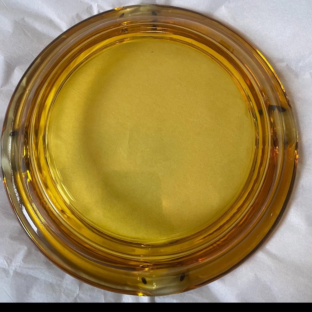Vintage Amber Glass Ashtray